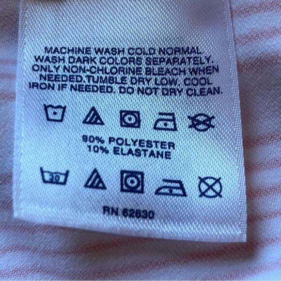 Lands' End Women's Warm Up Top Orange/Cream Stripe Size Large 14-16 - Picture 11 of 12